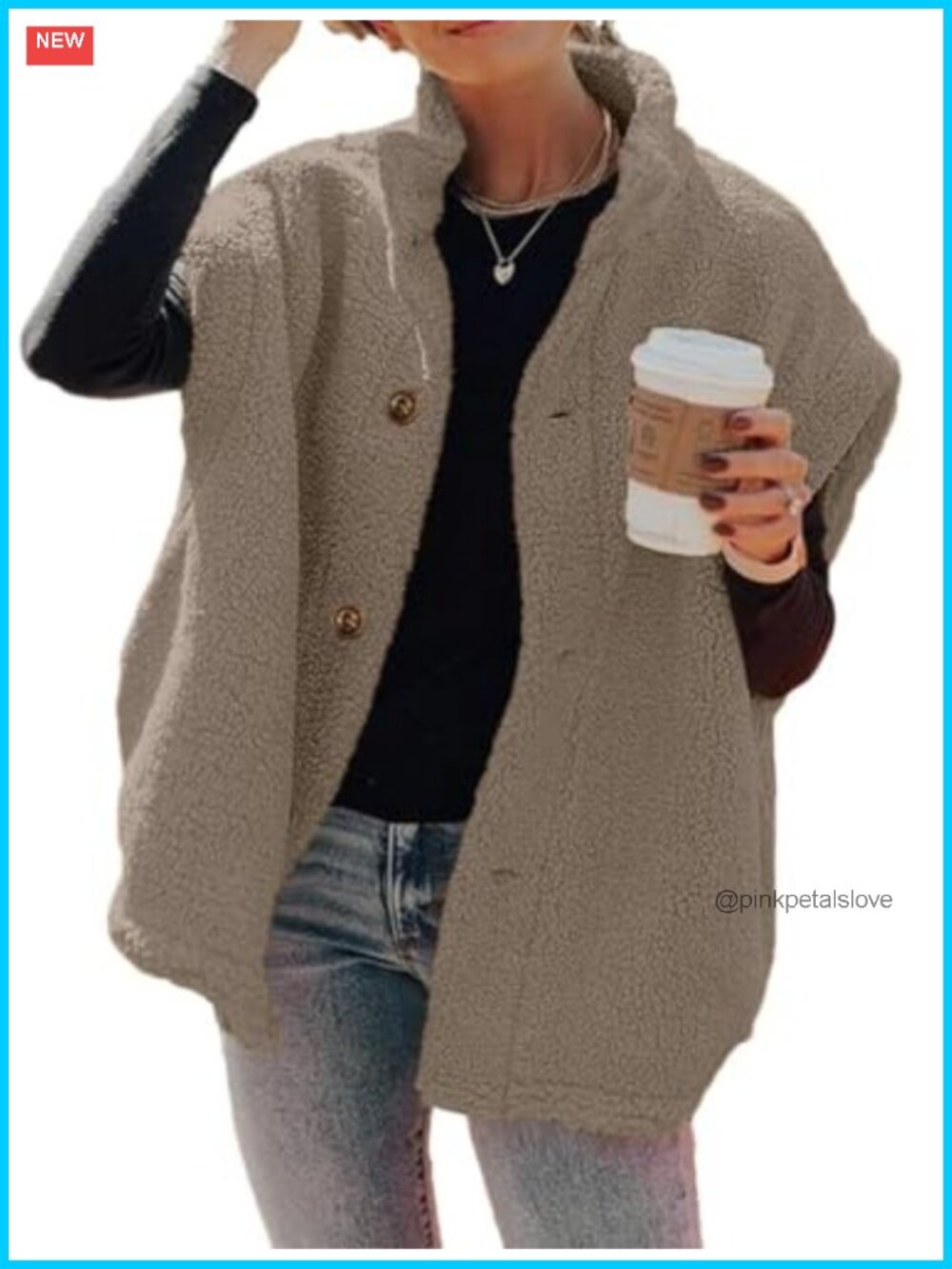 Fuzzy Fleece Sherpa Vest Oversized Sleeveless Stand Collar Warm Winter